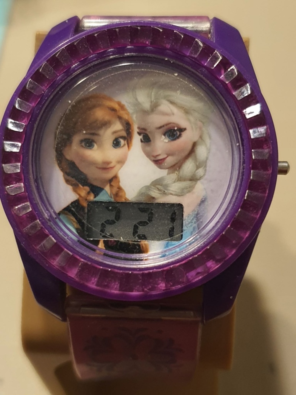 🦋10/$20🦋 Disney Frozen Anna & Elsa Purple Resin Girl's Digital Watch